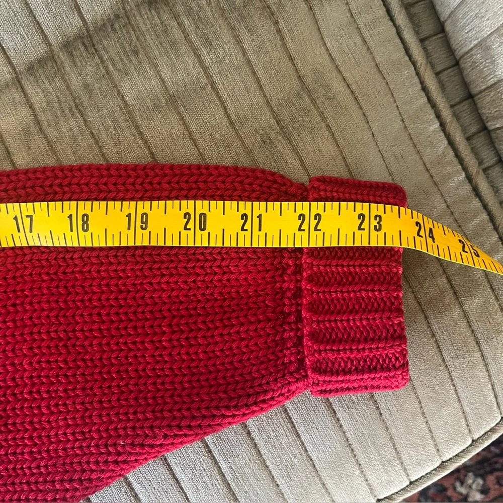 Polo Ralph Lauren Vintage Red 100% Wool Varsity P crewneck sweater, chunky knit - Picture 6 of 11